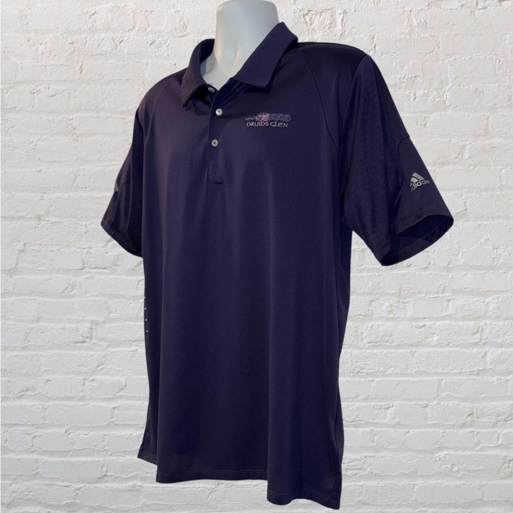 Adidas ClimaCool Golf Polo Shirt Men’s XL Purple Druids Glen Logo |Performance